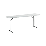 Tavolo Rettangolare In Polietilene Ed Acciaio Cm 180 X 45 Bianco