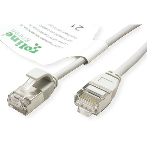 Roline-Green-U-Ftp-Datacenter-Patchcord-Cat.6A-Class-Ea-Lsoh-Tpe-Slim-Grey-0.15M