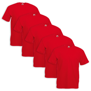 Set 5 T-Shirt Fruit Of The Loom Cotone Modello Valueweight Multicolore