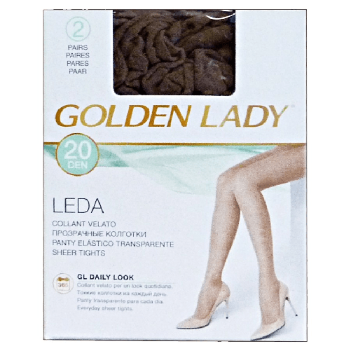 Golden-Lady-Collant-Velato-Leda-20-Den-Melon-2-Paia-Taglia-2