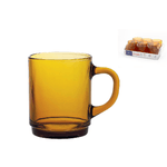 Confezione 6 mug in pasta di vetro colore ambra cl 26