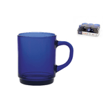 Confezione 6 mug in pasta di vetro colore blu cl 26