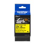 Brother Cassetta nastro termorestringente originale HSe-651E – Nero su giallo, 21,0 mm di larghezza