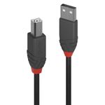 Lindy 36670 cavo USB 02 m USB 2.0 USB A USB B Nero Grigio (0.2M Usb 2.0 Type A To B - Cable Anthra Line - Warranty 120M)