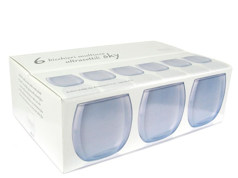 Pengo-Confezione-6-bicchieri-acqua-in-vetro-azzurro-bubbly-sky-46-cl
