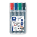 Staedtler 356 WP4 evidenziatore 4 pz Nero, Blu, Verde, Rosso