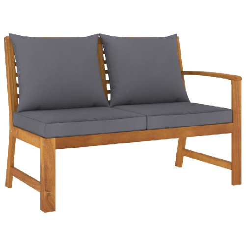 vidaXL-Panca-da-Giardino-1145cm-con-Cuscino-Grigio-Massello-di-Acacia