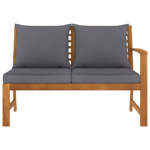 vidaXL-Panca-da-Giardino-1145cm-con-Cuscino-Grigio-Massello-di-Acacia