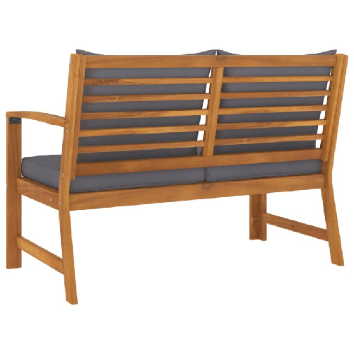 vidaXL-Panca-da-Giardino-1145cm-con-Cuscino-Grigio-Massello-di-Acacia