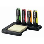 Stabilo Green Boss Set de Mesa de 4 Marcadores Fluorescentes 83% Plastico Reciclado + Bloc de Notas Adhesivas 100% Papel