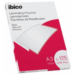 Ibico Gloss A3 250 Micras Carteras de Plastificar - Acabado Cristalino de Alto Brillo - Tamaño A3 - Caja de 100 - Color