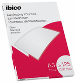 Ibico-Gloss-A3-250-Micras-Carteras-de-Plastificar---Acabado-Cristalino-de-Alto-Brillo---Tamaño-A3---Caja-de-100---Color-