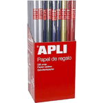 Apli Expositor de 55 Rollos de Papel Regalo Kraft - 11 Rollos por Color - Medidas del Rollo 0.70x2m - Colores Azul Oscur