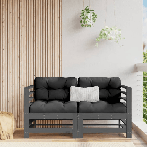vidaXL-Divani-Angolari-con-Cuscini-2-pz-Legno-Massello-di-Pino-Grigio