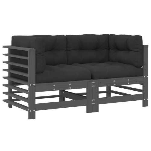 vidaXL-Divani-Angolari-con-Cuscini-2-pz-Legno-Massello-di-Pino-Grigio