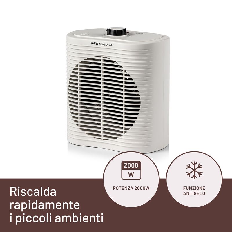 Imetec-Compact-Air-Interno-Bianco-2000-W-Riscaldatore-ambiente-elettrico-con-ventilatore