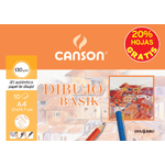 Canson Minipack Promo 10 Dragni di Basik Liso - 21x29,7 - 130 g - 20% fogli gratuiti - Colore bianco