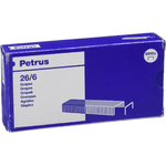 Petrus Caja de 5000 Grapas 26/6 Cobreadas - Hasta 30 Hojas - Patilla de 6mm