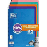 Oxford Classic Pack 5 Notebook Formato a spirale Folio Crich 4x4mm - 80 fogli - Copertura di plastica - Colori assortiti