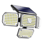 Elbat Foco Solar Cuadruple con Sensor LED 430lm - Sensor de Movimiento de 3 - 5m - Panel Solar Integrado 5.5V, 1.5W - Ba