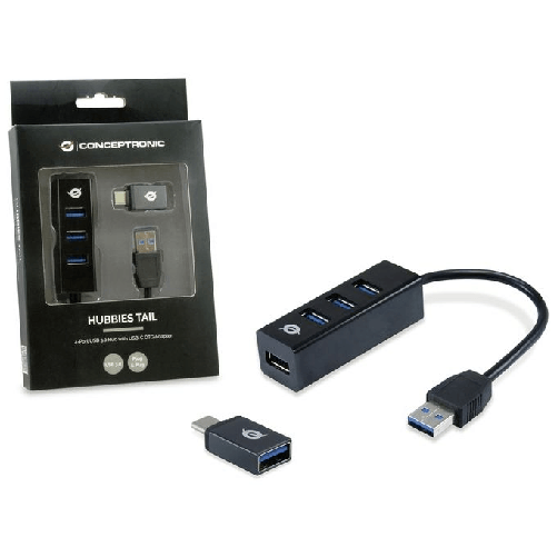 Conceptronic-HUBBIES04B-hub-di-interfaccia-USB-3.2-Gen-1--3.1-Gen-1--Type-A-5000-Mbit-s-Nero