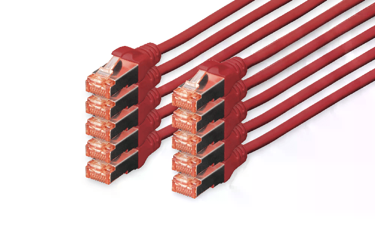 Confezione-10-Cavi-Cat-6-Schermati-S-Ftp-Mt-5-Colore-Rosso-Digitus