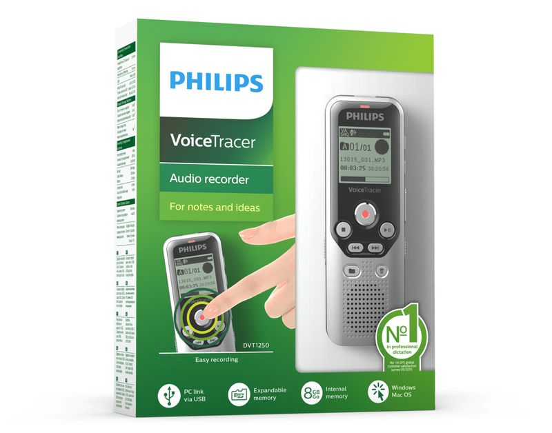 Philips-DVT1250-dittafono-Memoria-interna-e-scheda-di-memoria-Nero-Grigio