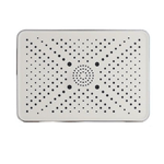 Cleafe-soffione Doccia Bagno Rettangolare Ugelli Fori Miscelatore 32x22cm Abs Cromato 87538 -