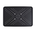 Cleafe-soffione Doccia Rettangolare Ugelli Fori Bagno Miscelatore Nero 32x22cm In Abs 87536 -