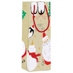 KARTOS SHOPPER PER BOTTIGLIA HAPPY CHRISTMAS BAG 12x35x10cm - 107465