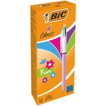 BIC 503815 penna a sfera Verde, Rosa, Viola, Turchese Penna a sfera retrattile a clip 12 pz