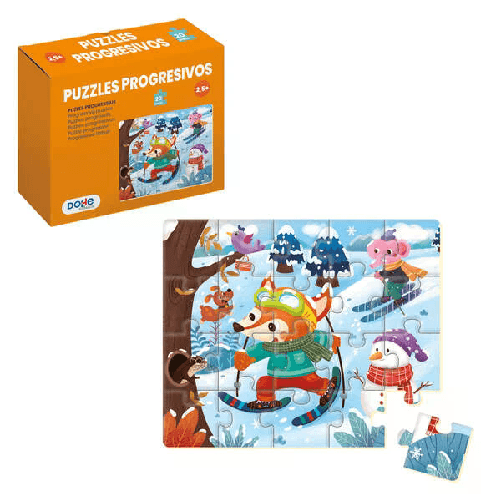 Dohe  Puzzle per bambini Dohe da 20 pezzi - Tema neve - Realizzato in doppio strato di cartone