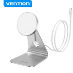 Caricabatterie wireless Vention - USB-C - Lega di alluminio - Potenza 15 W/10 W/75 W/5 W - Colore argento