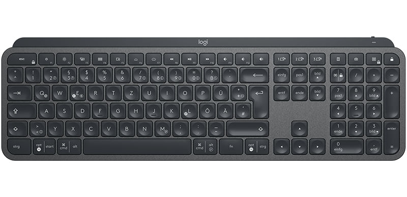 Logitech MX Keys tastiera RF senza fili + Bluetooth QWERTZ Tedesco Grafite