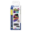 Staedtler-Lumocolor-318-C6-Confezione-da-6-pennarelli-indelebili---Linea-di-circa-06-mm---Asciugatura-rapida---Colori-assortiti