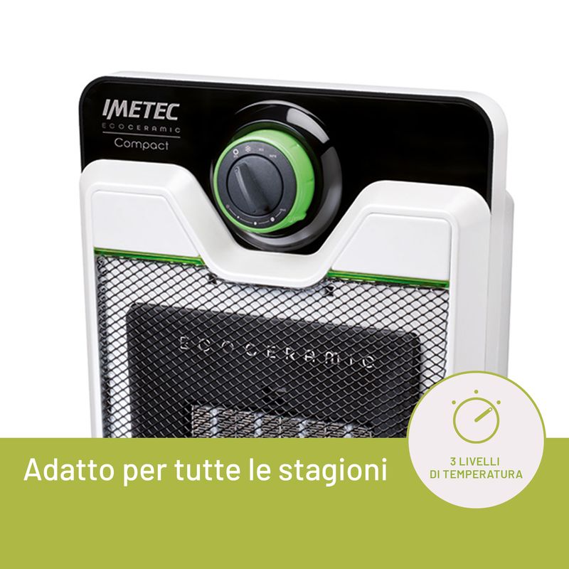 Imetec-Compact-Interno-Nero-Bianco-2000-W-Riscaldatore-ambiente-elettrico-con-ventilatore