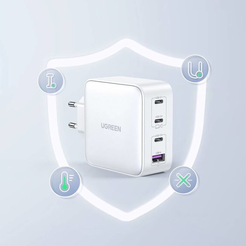 Ugreen-15337-Caricabatterie-per-dispositivi-mobili-Universale-Bianco-AC-Ricarica-rapida-Interno