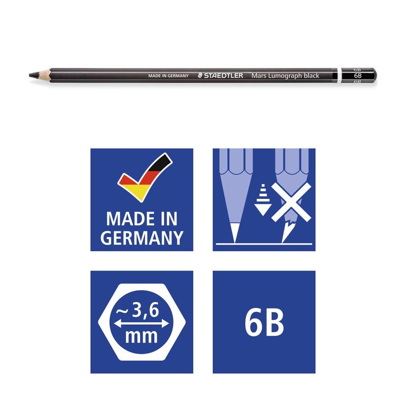 STAEDTLER-MATITA-TIPO-CARBONCINO-MARS-LUMOGRAPH-BLACK-6B-STAEDTLER