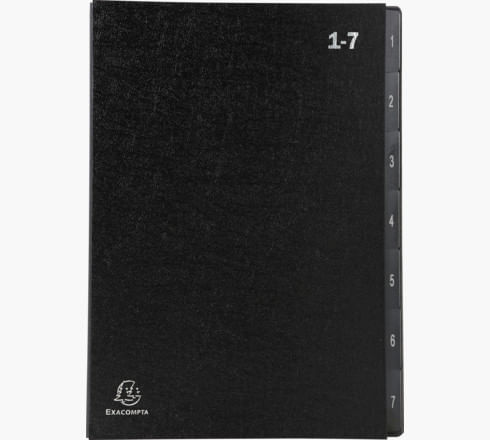 EXACOMPTA-Classificatore-numerico-1-7-Ordonator-per-A4-nero-25x33cm-Exacompta