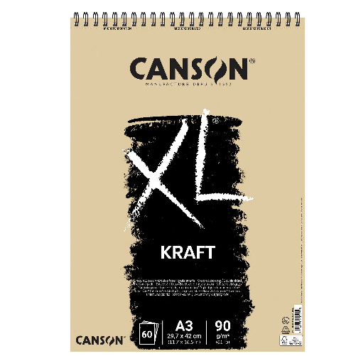 CANSON-Album-spiralato-lato-corto-XL-KRAFT-A3-60-fg.-90-gr.-Canson