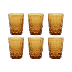 Set di Bicchieri Home ESPRIT Ambra Cristallo Con rilievo 240 ml (6 Unità)