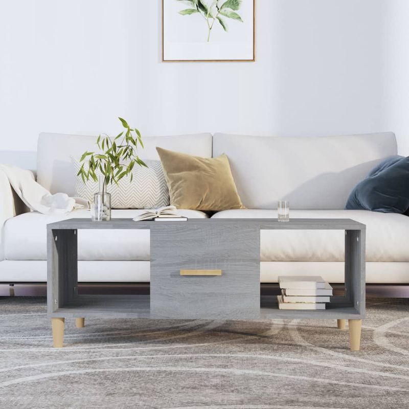 Tavolino-da-Salotto-Grigio-Sonoma-102x50x40cm-Legno-Multistrato