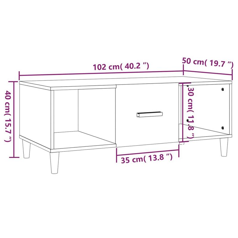 Tavolino-da-Salotto-Grigio-Sonoma-102x50x40cm-Legno-Multistrato
