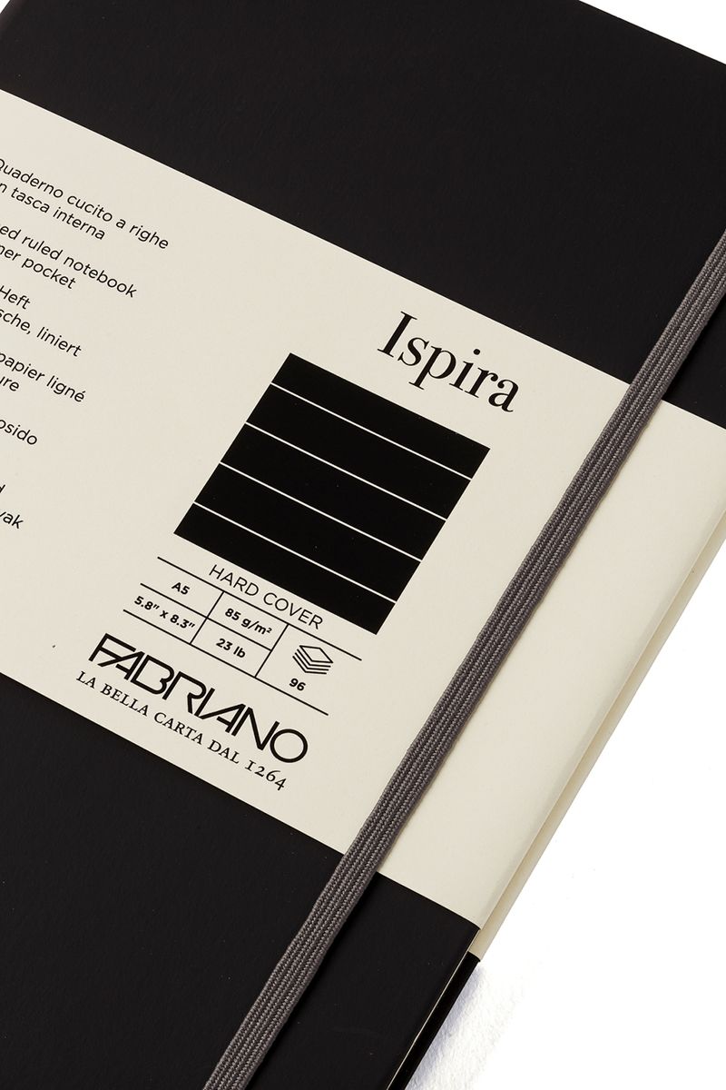 FABRIANO-Taccuino-c-elast.-Ispira-cop.-rigida-f.to-A5-96fg.-a-righe-rosso-Fabriano