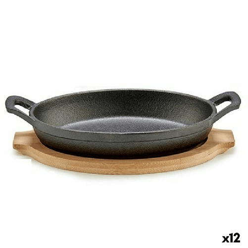Casseruola per Servire le Tapas Kinvara 1277SJ5103 Marrone Grigio 22,5 x 4,5 x 12,5 cm (12 Unità)