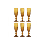 Set di Bicchieri Home ESPRIT Ambra Cristallo 150 ml (6 Unità)