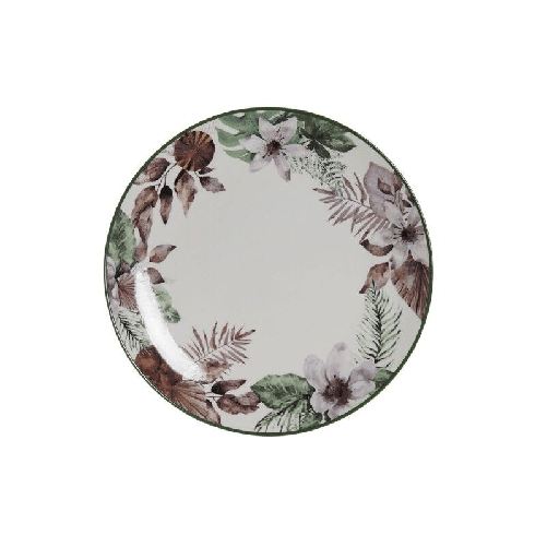 Piatto Piano DKD Home Decor Fiori Porcellana (27 x 27 x 2 cm)