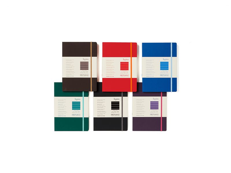 FABRIANO-Taccuino-c-elast.-Ispira-cop.-fless.-f.to-A5-96fg.-a-righe-nero-Fabriano