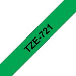 BROTHER NASTRO LAMINATO BROTHER TZE-721 9MMx8MT NERO/VERDE