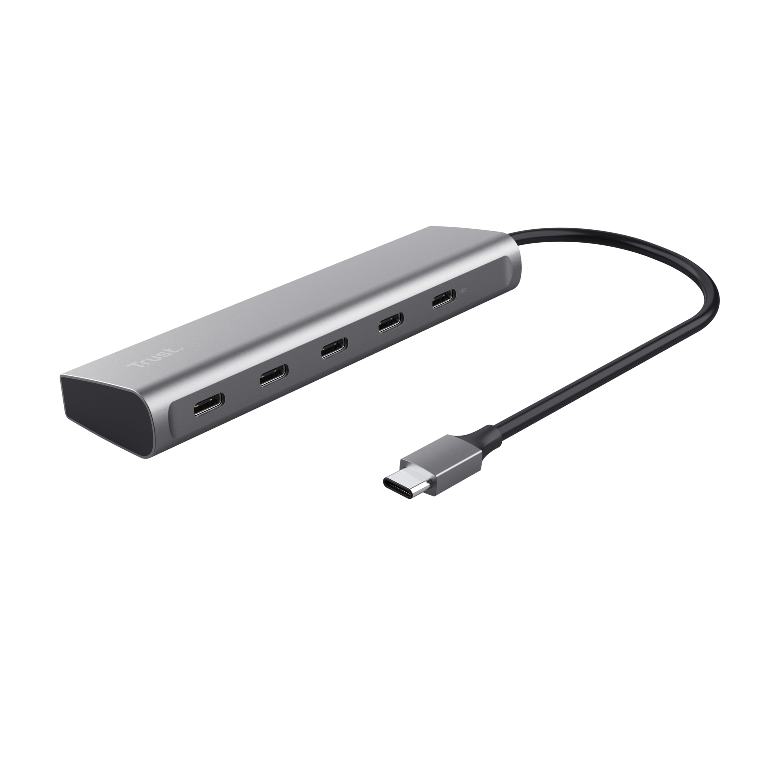 Trust Halyx 5 Porte Hub USB C 4x USB-C e Porta di Alimentazione PD 100W Argento